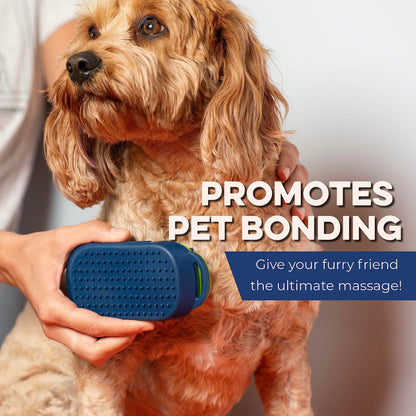 Bonza Dog & Cat Grooming Massage Brush with Removable Screen – Pet Scrubber for Gentle Short & Long-Haired Fur - Dog Bath Brush