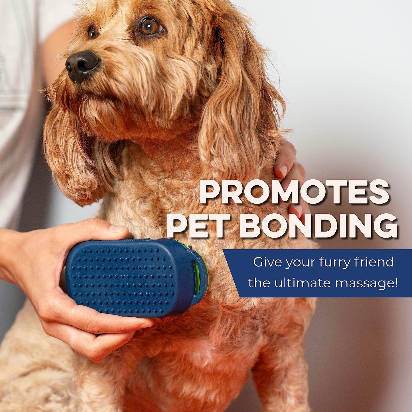Bonza Dog Brush for Short-Haired Dogs & Cats - Navy Blue Silicone Grooming Massage Brush - Removable Hair Screen - Dog Shower & Bath Scrubber for Shedding - Silicone Cat Grooming Scrubber