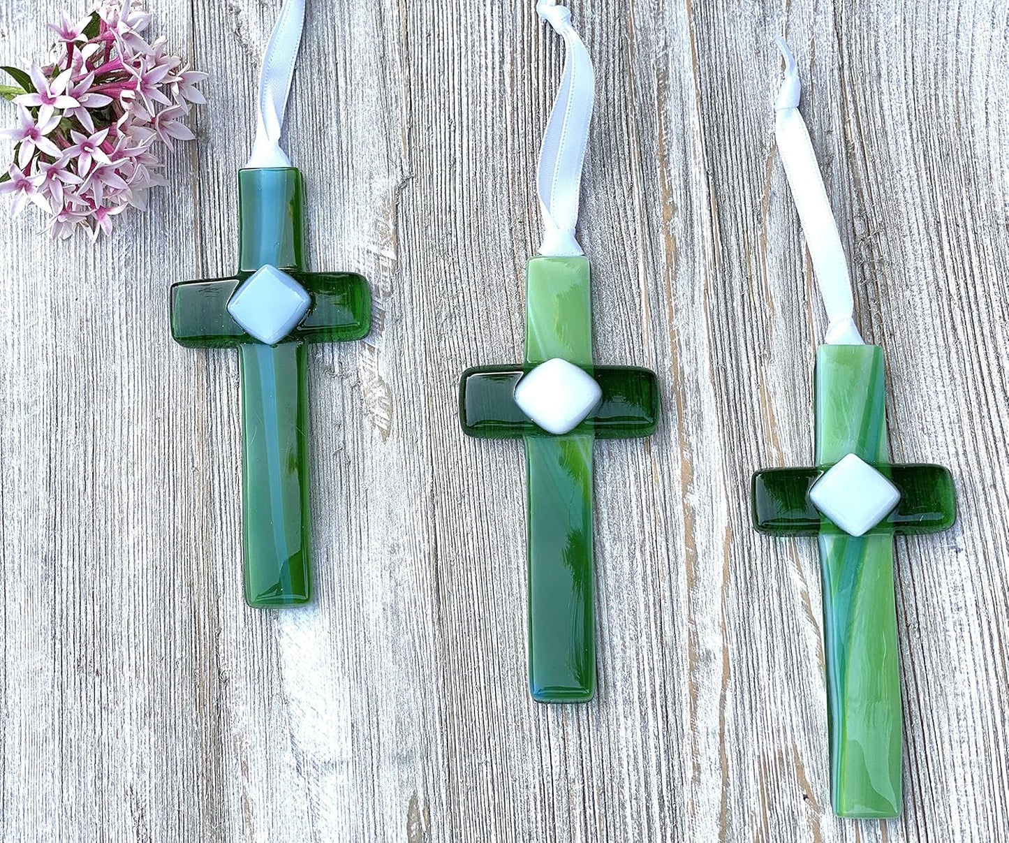 Handmade Glass Cross with Poetry - Sentimental Gift for Great Grandma for Mother's Day/Christmas/Birthday - USA