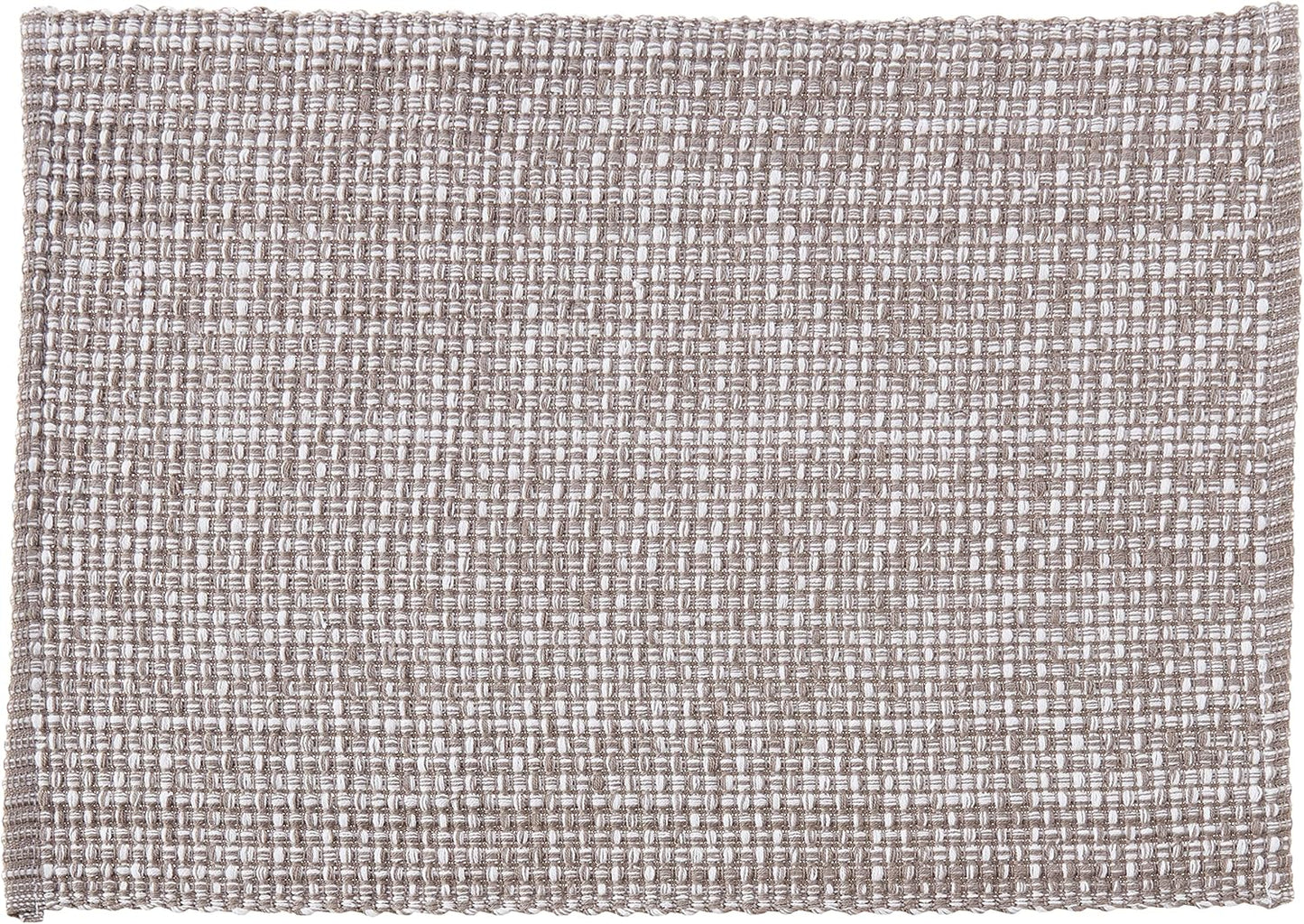 Sweet Home Collection 100% Cotton Placemats, Set of 6, Two Tone Woven Fabric, 13" x 19", Soft Durable Table Mat, Gray