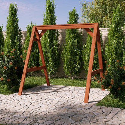 Amish Casual 4/5 Foot A-Frame Porch Swing Stand in Cedar Stain - Treated Wood Outdoor Stand for Swings, Made in The USA by Amish Craftsmen