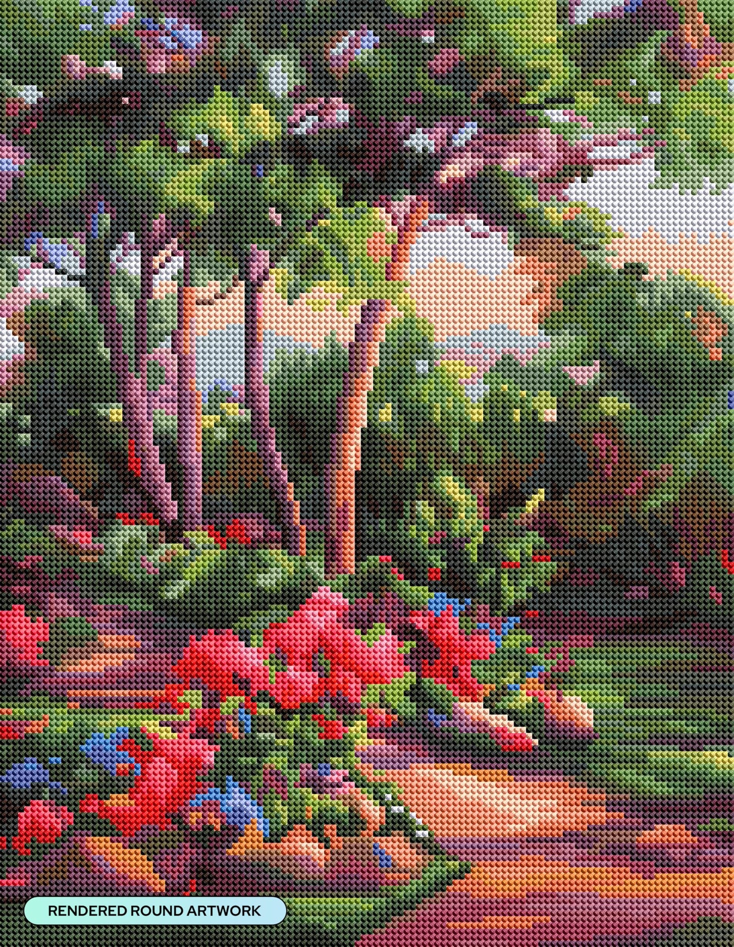 DIAMOND ART CLUB Bibler Garden Path Diamond Painting Kit, Fun DIY Crafts for Adults, Round Diamond Art Canvas, 13" x 17" (33 cm x 42.7 cm)