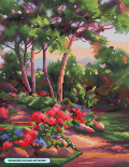 DIAMOND ART CLUB Bibler Garden Path Diamond Painting Kit, Fun DIY Crafts for Adults, Round Diamond Art Canvas, 13" x 17" (33 cm x 42.7 cm)