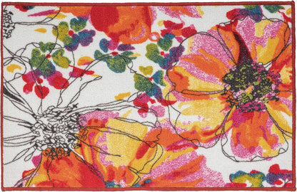Rugshop Modern Bright Flowers Non-Slip Area Rug, 20" X 30" Multi