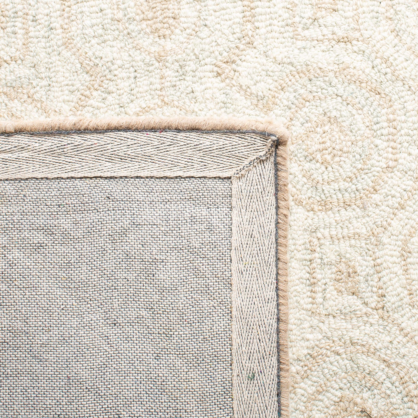 SAFAVIEH Area Rug 8x10 - Micro-Loop Collection - Large - Ivory & Light Green, Handmade Wool, Ideal for Living Room, Bedroom, Office, Dining Space (MLP950A)