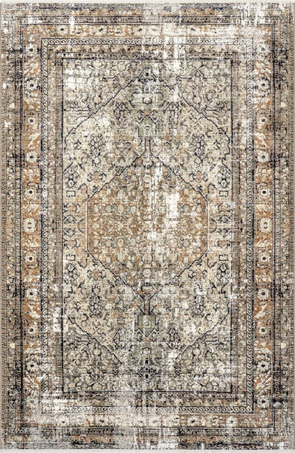 nuLOOM Fringed Performance Indoor Area Rug, Power Loomed, Easy Clean, Durable, Non-Shed, 4' x 6', Charvi Multi