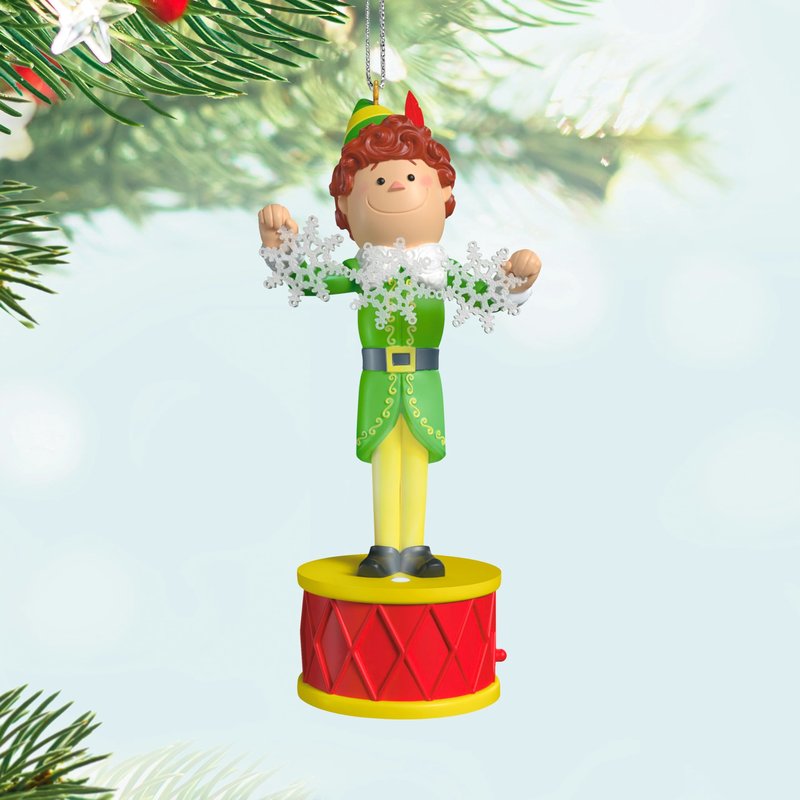 Hallmark Keepsake Christmas Ornament, Elf Collection Buddy the Elf with Light and Sound, Christmas Movie Gifts