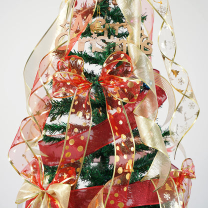 MEEDEE Red & Gold Christmas Ribbon - 2.5 Inch, 6 Rolls (36 Yards), Wired, Perfect for Tree Decoration, Wreaths & Bows
