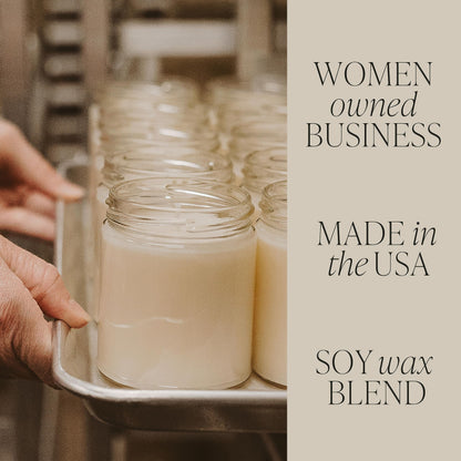 Sweet Water Decor Hello Fall Candle - Cinnamon Apples & Clove Autumn Fall Scented Candle for Home Decor - 100% Cotton Wick Soy Wax Candles with 40 Hour Burn Time - Made in The USA - 9oz Clear Jar