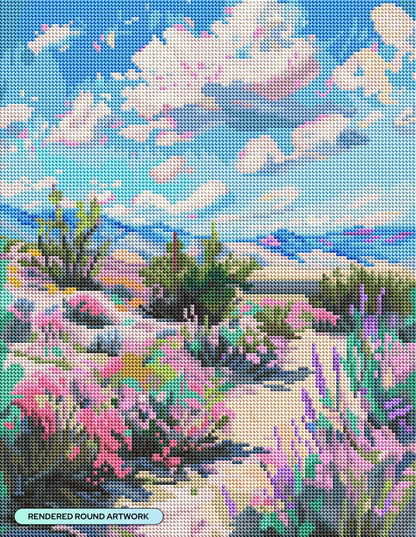 DIAMOND ART CLUB Impressionist Desert Scene Diamond Painting Kit, Fun DIY Crafts for Adults, Round Diamond Art Canvas, 13" x 17" (33 cm x 42.7 cm)