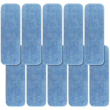 Replacement Microfiber Pad Fit for Rubbermaid Commercial 18 Inch and 17 Inch Mop - 10 Pack Wet & Dry Commercial Cleaning Reusable Refills Fit for Any Microfiber Flat Mop 18" 17" - Trapezium
