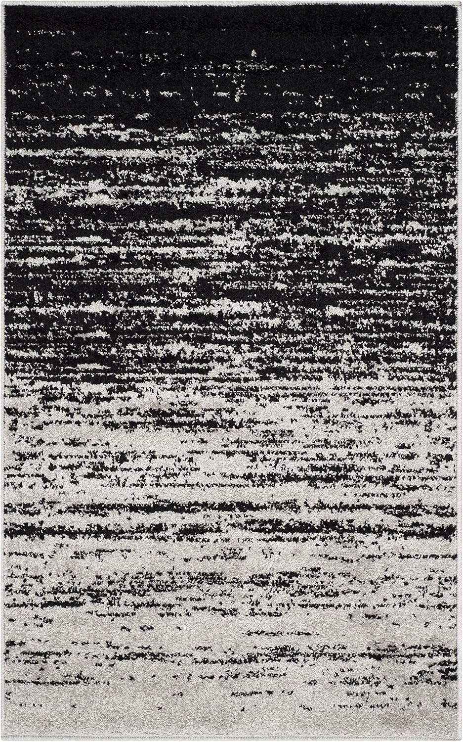 2'6" 4', (ADR113A) SAFAVIEH Adirondack Collection Accent Rug - x Silver & Black, Modern Ombre Design, Non Shedding