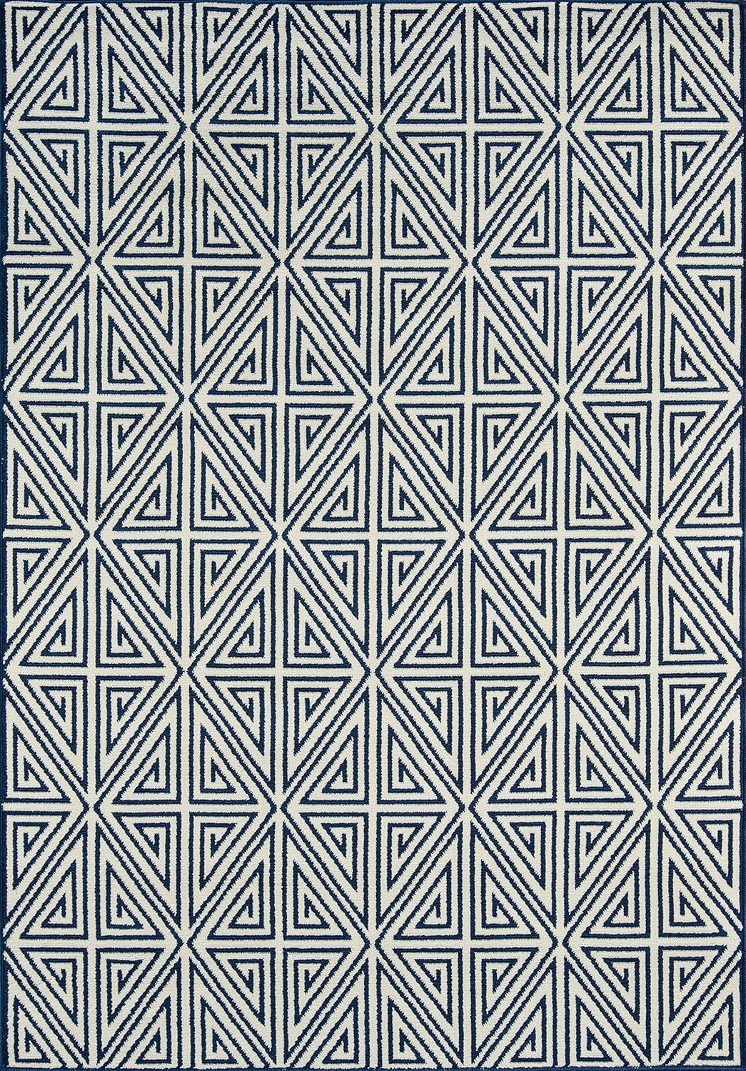 Momeni Rugs Baja Collection, 1'8" x 3'7", Contemporary Indoor & Outdoor Area Rug, Easy to Clean, Navy Blue