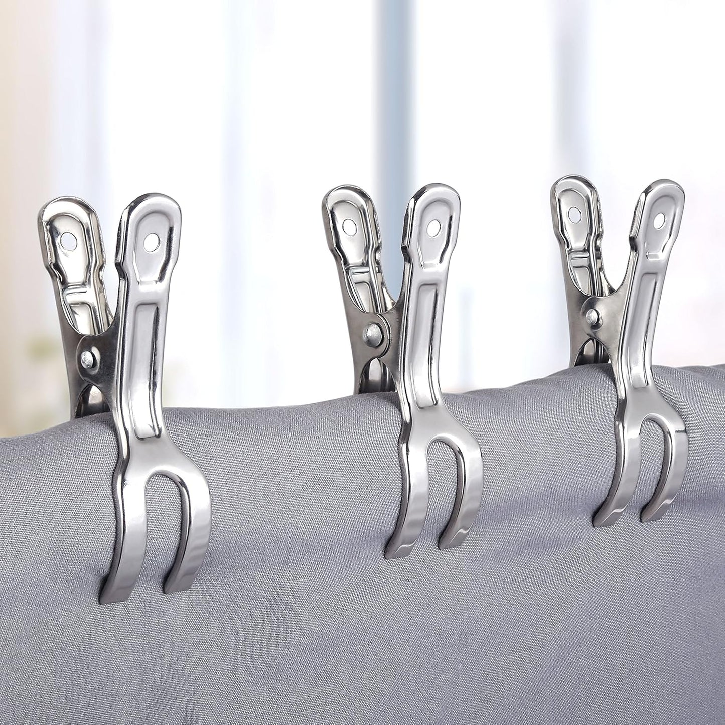 WEBI Pool Cover Clips, 6 Packs 3.3 Inch Beach Towel Clips for Chairs, Above Ground Pool Cover