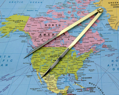 5MOONSUN5's Vintage Navigation Straight Pattern Artist Divider Solid Brass Drawing Tool Professional 7” Long Solid Brass with Heavy Duty Stainless Steel Point Tool for Art Projector with Leather Case