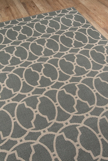Momeni Rugs Baja Collection Indoor & Outdoor Area Rug, 1'8" x 3'7", Grey, Easy to Clean