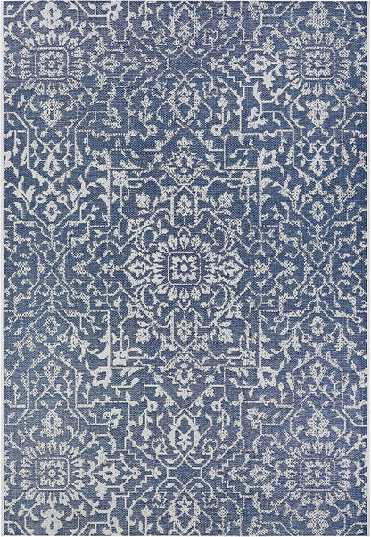 Couristan Monte Carlo Palmette Area Rug, 2' x 3'7", Indoor/Outdoor, Navy-Ivory