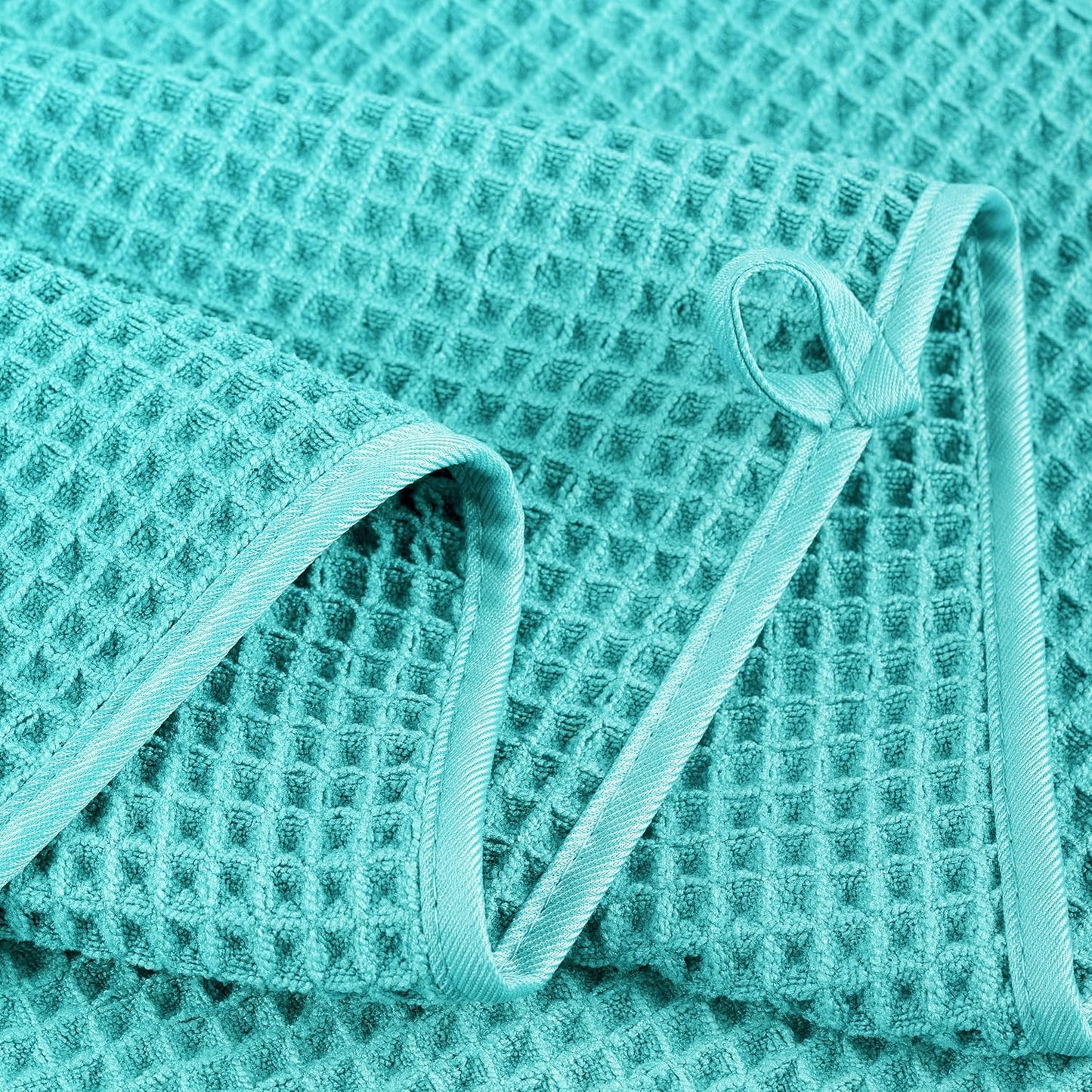 POLYTE Microfiber Oversize Bath Towels - Quick Dry, Lint Free, 60 x 30 in, 4 Pack | Waffle Weave