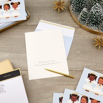 Hallmark Mahogany Boxed Christmas Cards, Three Angels (16 Cards and 17 Envelopes)