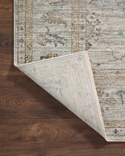 Loloi Magnolia Home by Joanna Gaines Millie Collection MIE-02 Sky/Gold 7'-10" x 10', .25" Pile Height, Area Rug