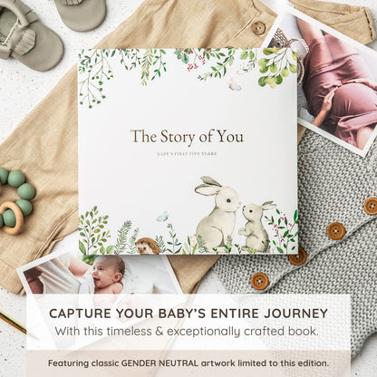 Keepsake Memory Book for Baby Boy or Girl Timeless First 5 Year Baby Book A Milestone Book to Record Every Event from Birth to Age 5 Gender Neutral Journal Scrapbook Photo Album