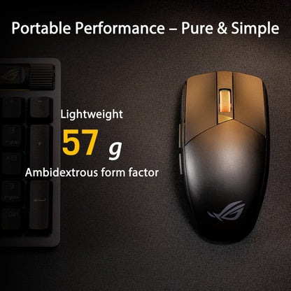 ASUS ROG Strix Impact III Wireless Gaming Mouse, 57 G Lightweight, 36K DPI Sensor, Bluetooth & 2,4GHz RF, ROG SpeedNova, Up to 618hrs Battery Life, Replaceable Switches, ROG Omni Receiver, Black