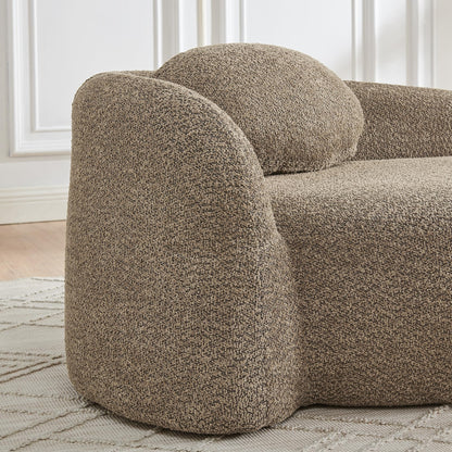 Full Foam Chaise Lounge Chair Indoor, Boucle Upholstered Boneless Chaise Lounge Sofa Bed, Right Facing Leisure Cloud Recliner Couches Sleeper Daybed for Living Room