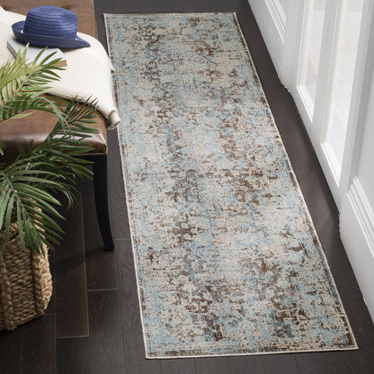 SAFAVIEH Persian Collection Accent Rug - 3' x 5', Brown & Light Blue, Oriental Distressed Design, Non-Shedding & Easy Care, Ideal for High Traffic Areas in Entryway, Living Room, Bedroom (VTP417T)