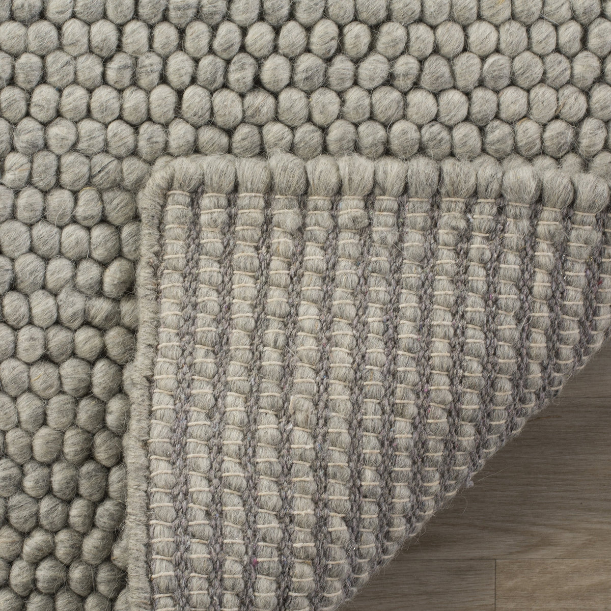 SAFAVIEH Area Rug 8x10 - Natura Collection - Large - Silver, Handmade Wool Blend, Textured Design, Ideal for Living Room, Bedroom, Dining Space (NAT620C)
