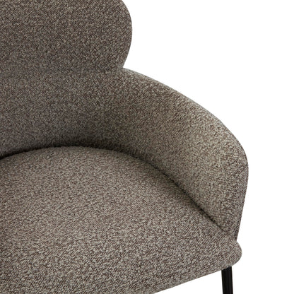 SAFAVIEH Couture Collection Charlize Light Grey Boucle/Black Leg Dining Chair (Fully Assembled)