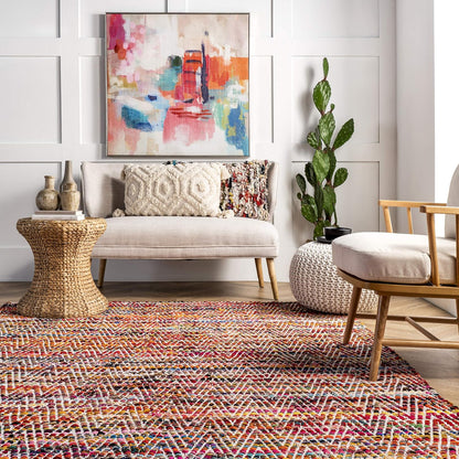 nuLOOM Rochell Hand Woven Chevron Accent Rug, 2x3, Magenta