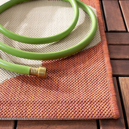 SAFAVIEH Courtyard Collection Accent Rug - 2' x 3'7", Beige & Terracotta Non-Shedding & Easy Care