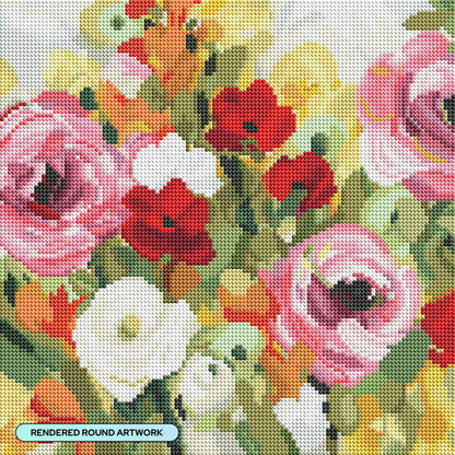DIAMOND ART CLUB Lea's Garden Diamond Painting Kit, Fun DIY Crafts for Adults, Round Diamond Art Canvas, 13" x 13" (33 cm x 33 cm)