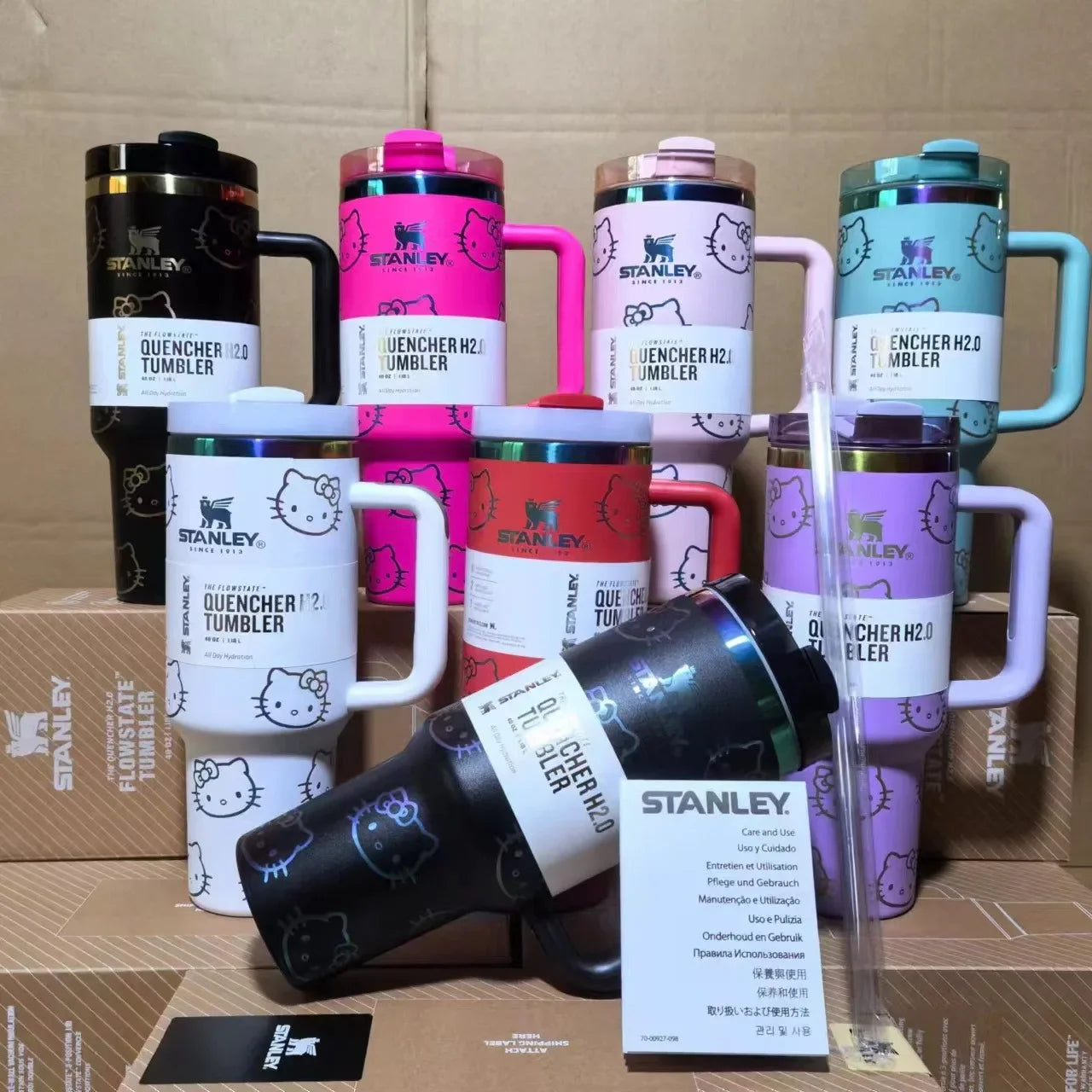 X PINK Stanley Quencher H2.0 Tumbler – 40 oz Travel Cup